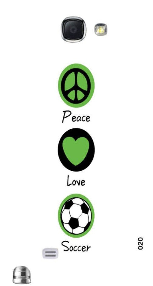 Peace Love Soccer " For Samsung -Note-3 Case Cover
