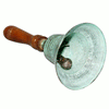 Brass Bell In Antique Finish With Wooden Handle