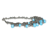 Blue And Silver Cluster Necklace