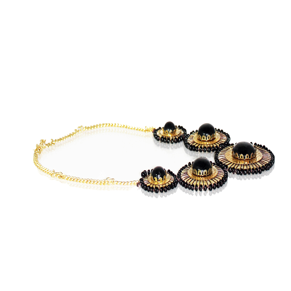 Golden Colored Metal Plate Necklace