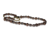 Glass Brown Rounded Painted Beads Necklace