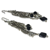 Metal Silver Chain And Ball Earring