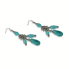 Sea Green Ceramic Beads Metal Ball Earring