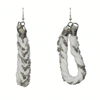 White Febric And Silver Chain Earring