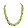 Luminous White Green Strand Necklace